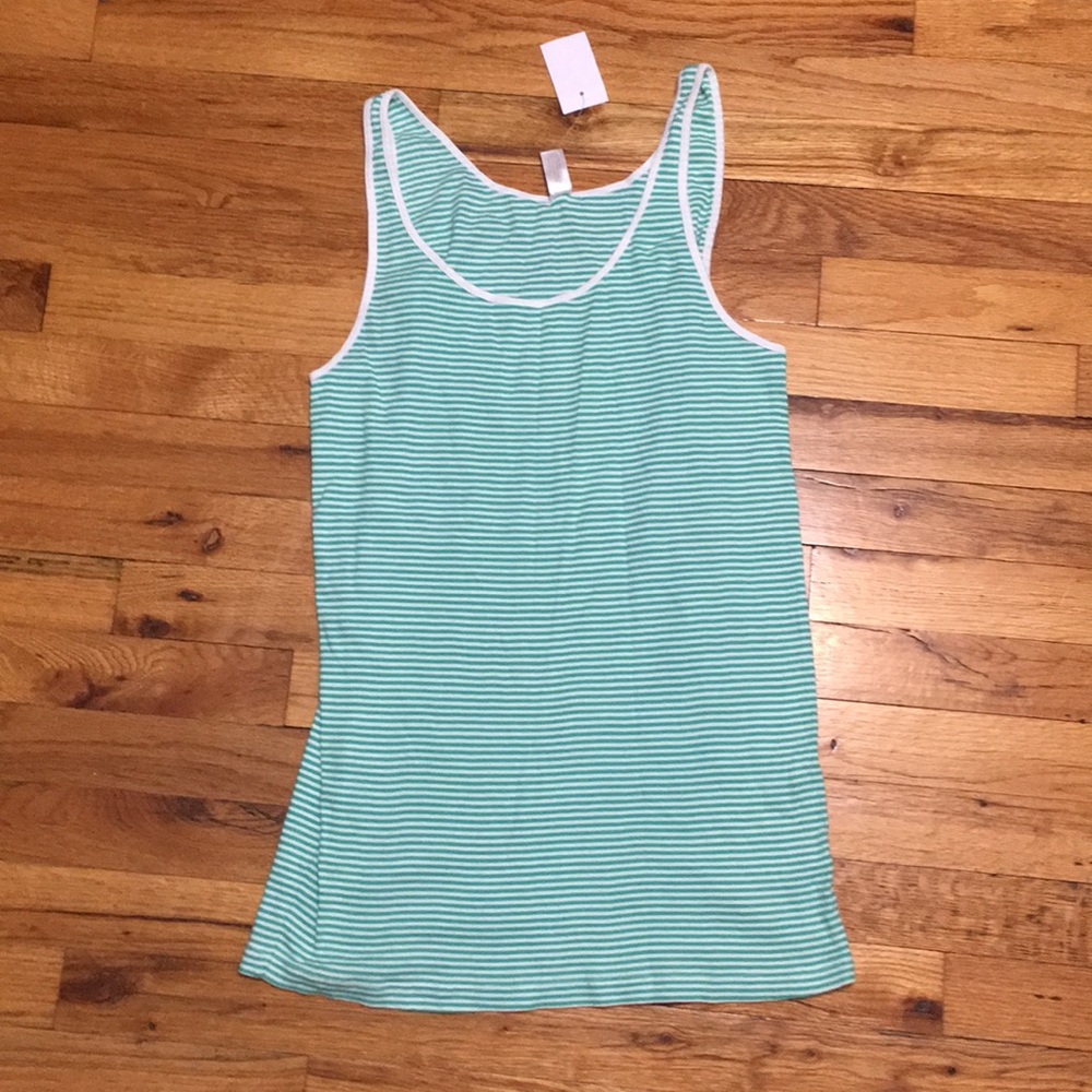 J Crew Mint Mini Stripes Tank!